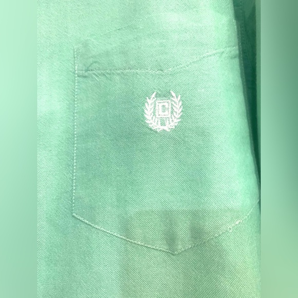 Chaps NWT Lime Green Oxford Long Sleeve Button Down Shirt Logo Men's Large - Picture 4 of 7